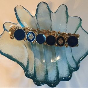 Navy Blue & Gold Stretch Bracelet